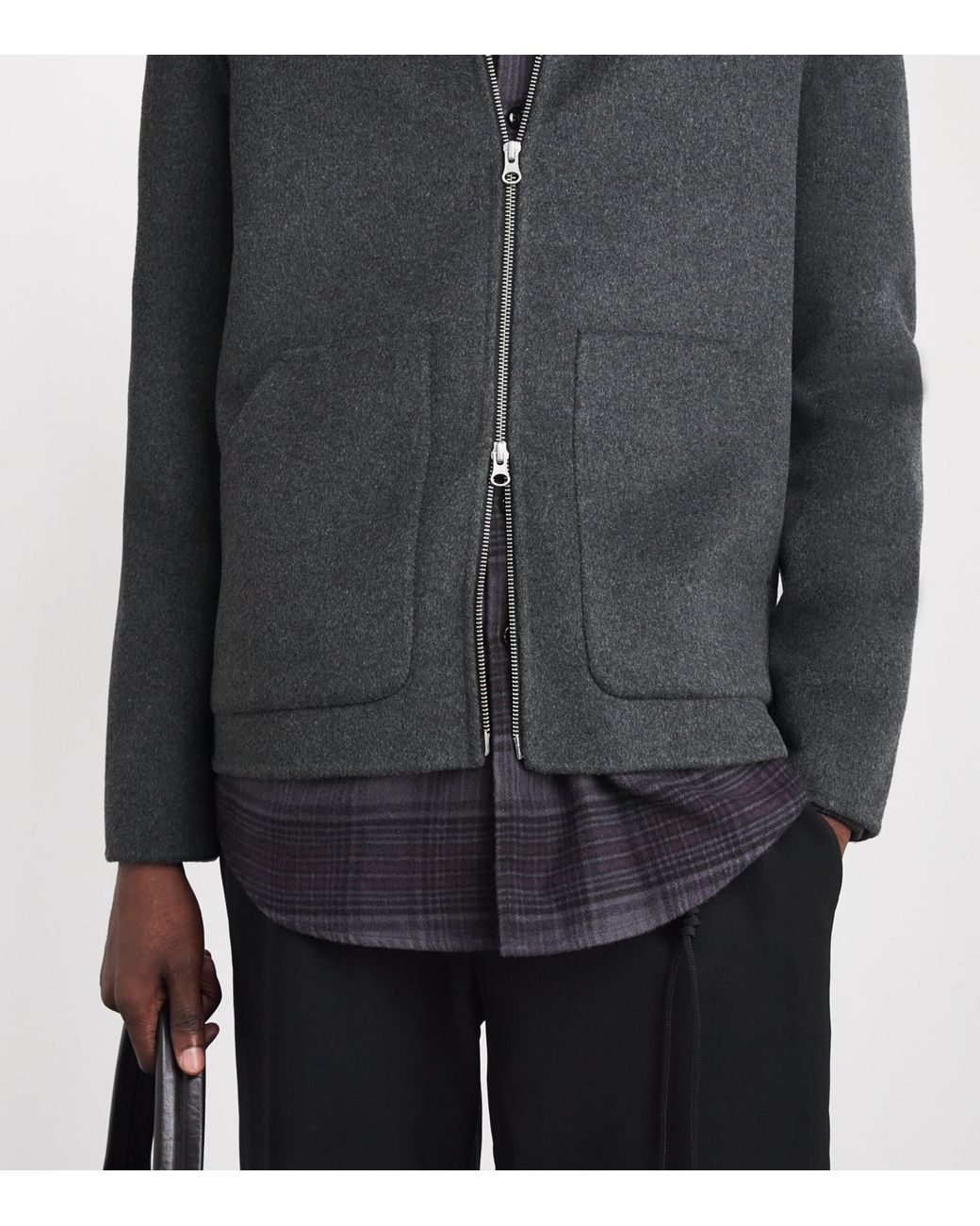 Samsøe & Samsøe Black Recycled Wool-Blend Sapaulo Overshirt for men