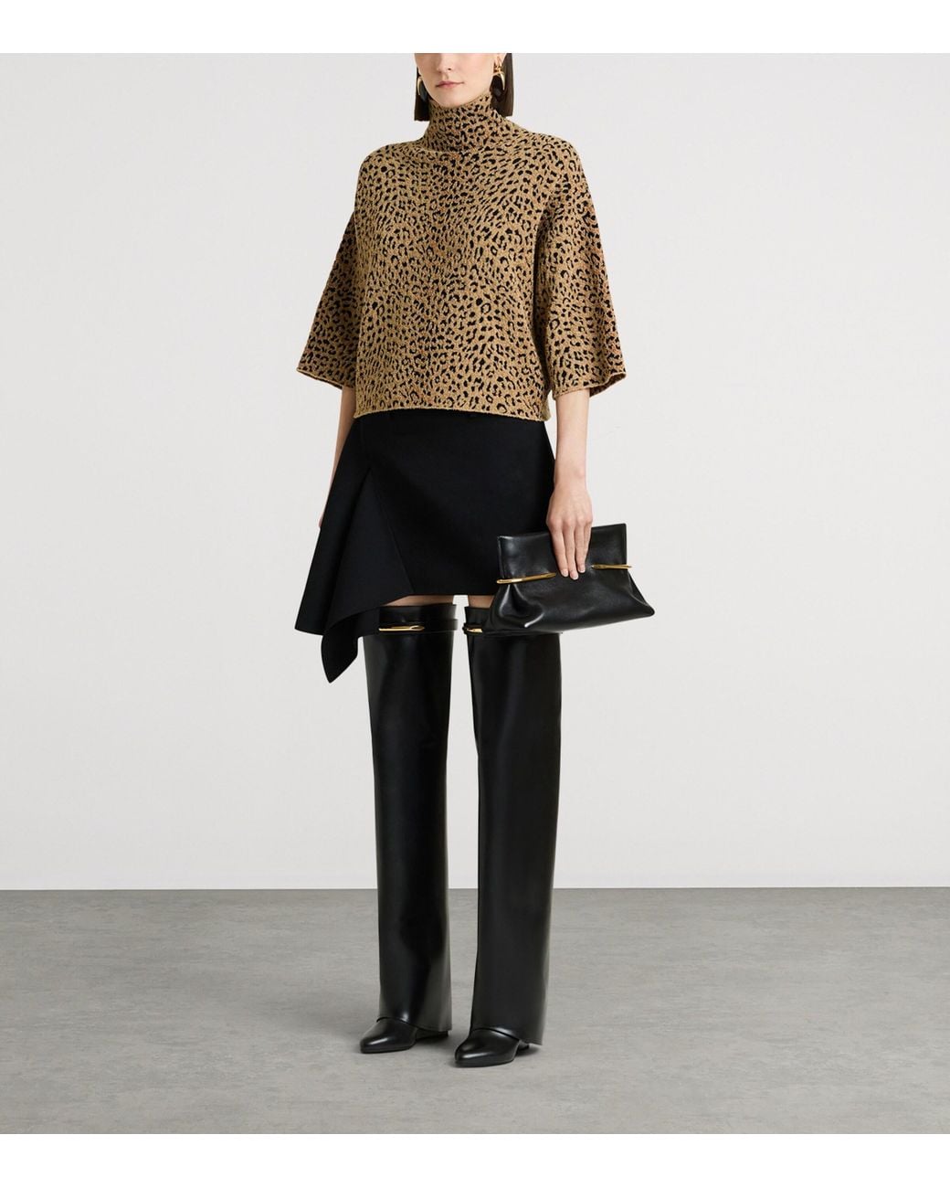 Givenchy Black Wool Slashed Mini Skirt