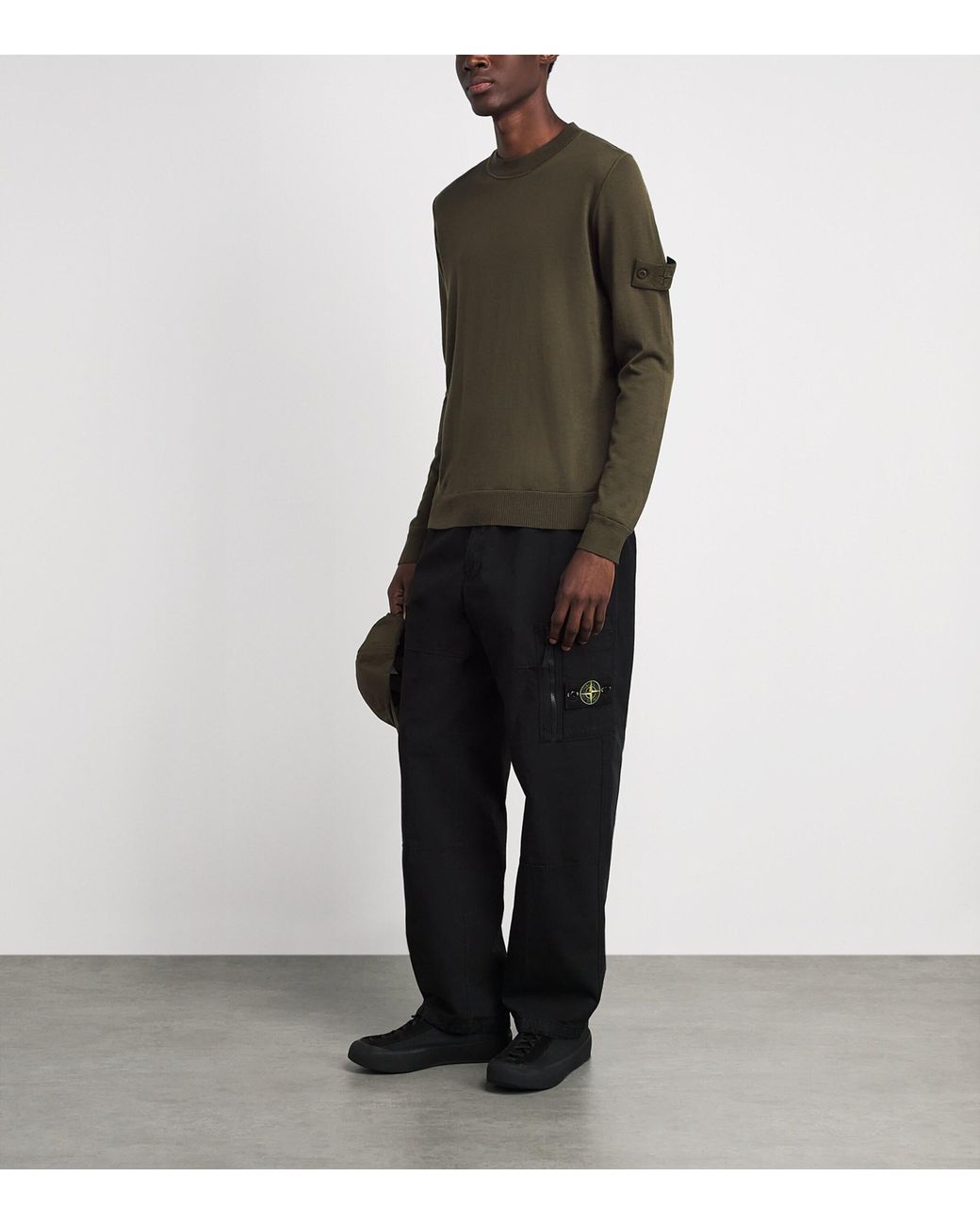Stone Island Green Virgin Wool Ghost Sweater for men