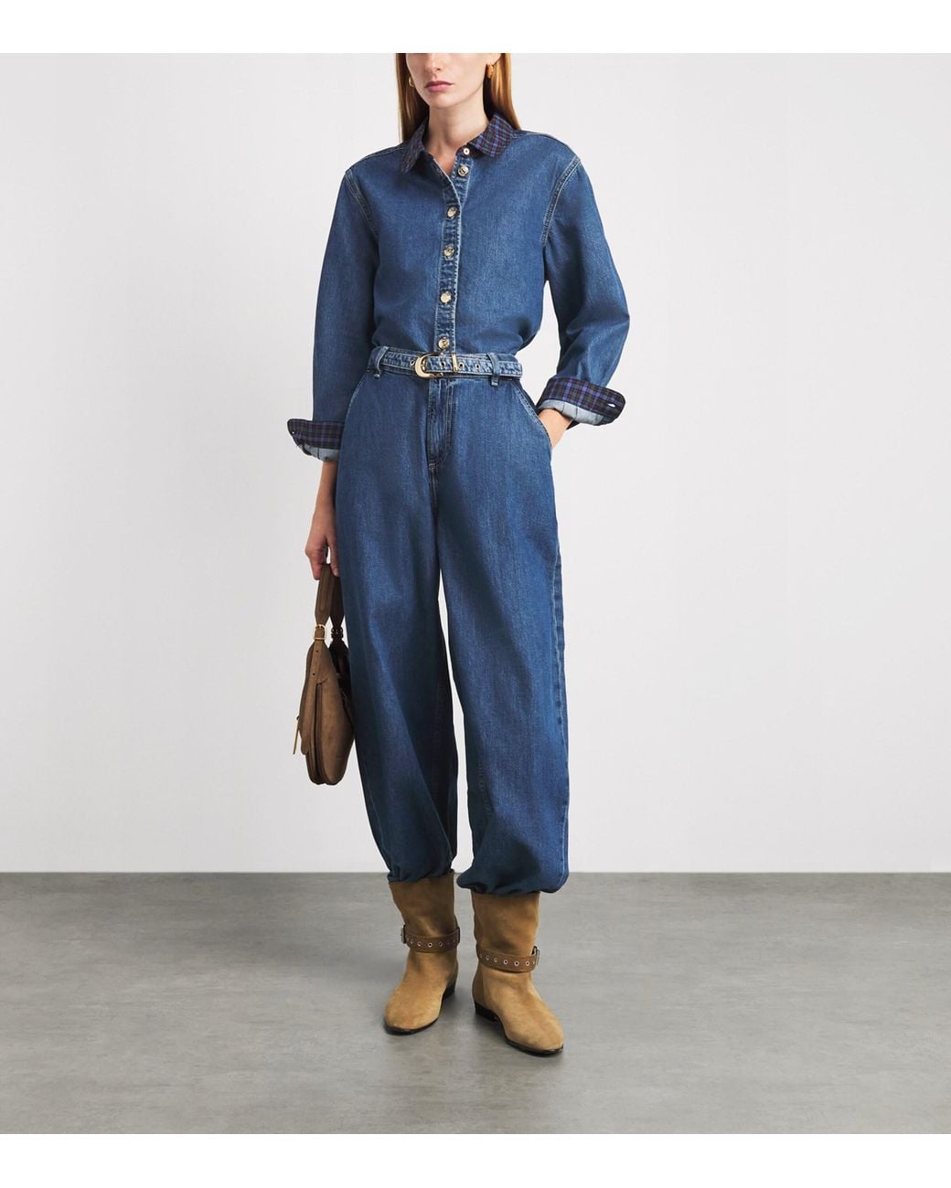Claudie Pierlot Blue Belted Wide-Leg Jeans