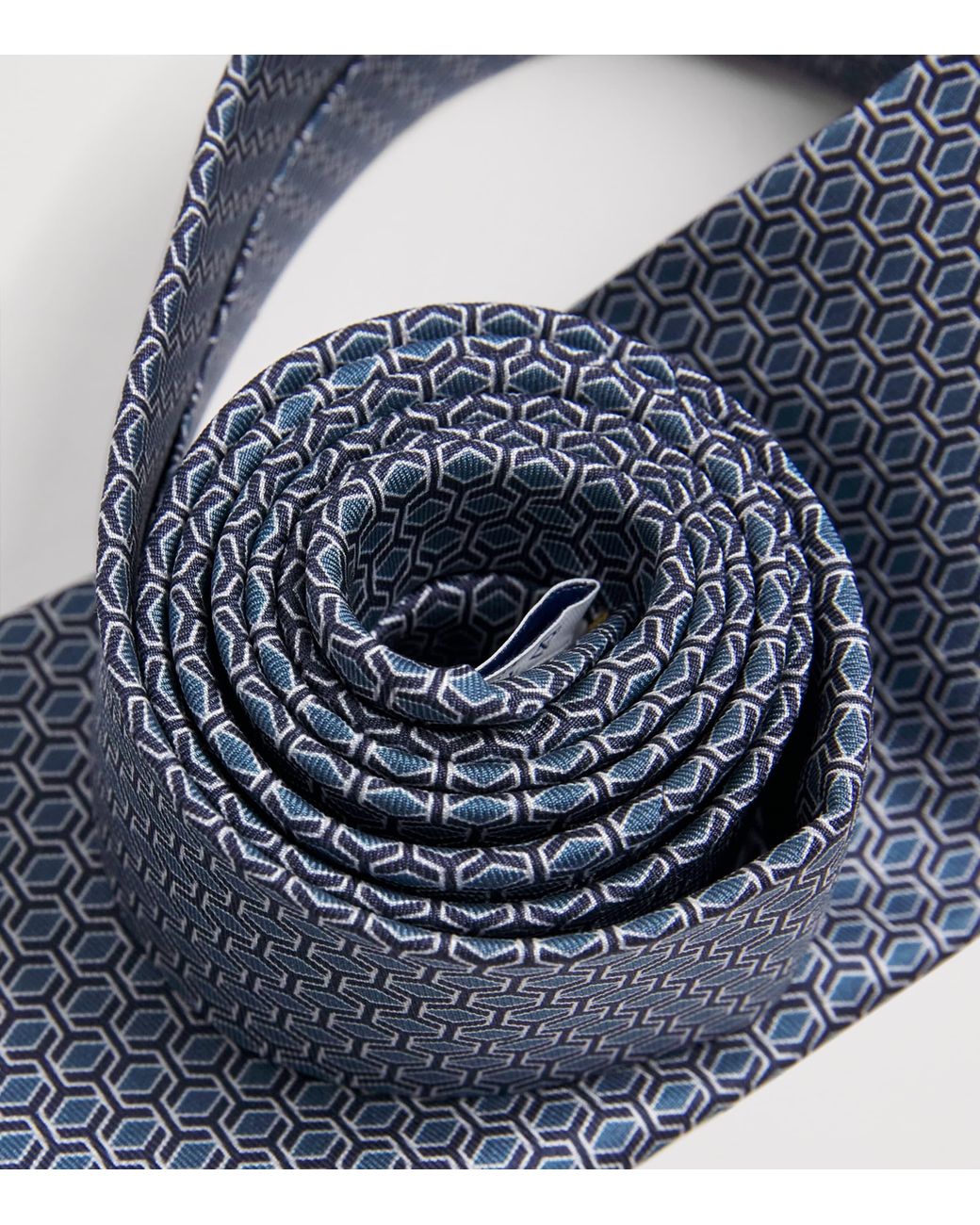Eton of Sweden Blue Silk Geometric Tie for men