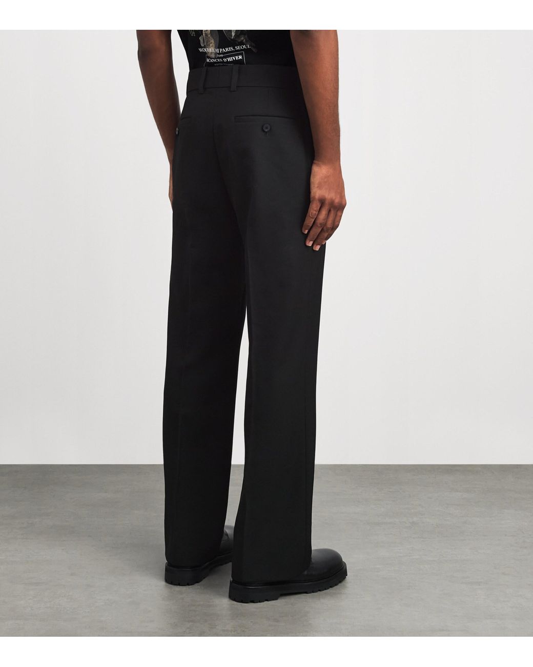 Wooyoungmi Black Wool Straight Trousers for men