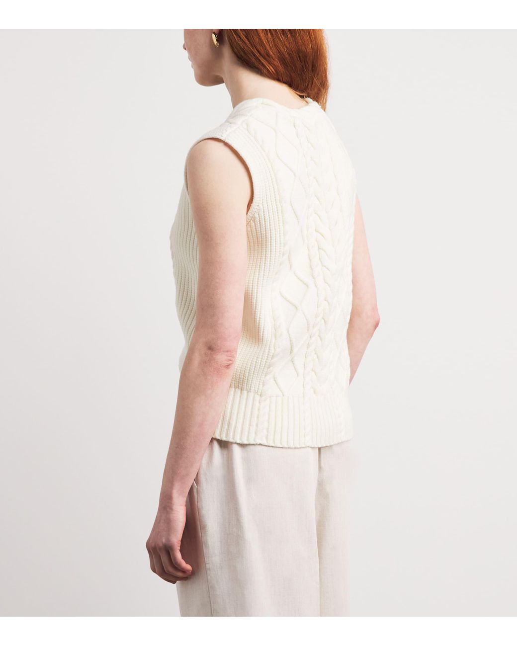 Varley White Cable-Knit Tatyana Vest