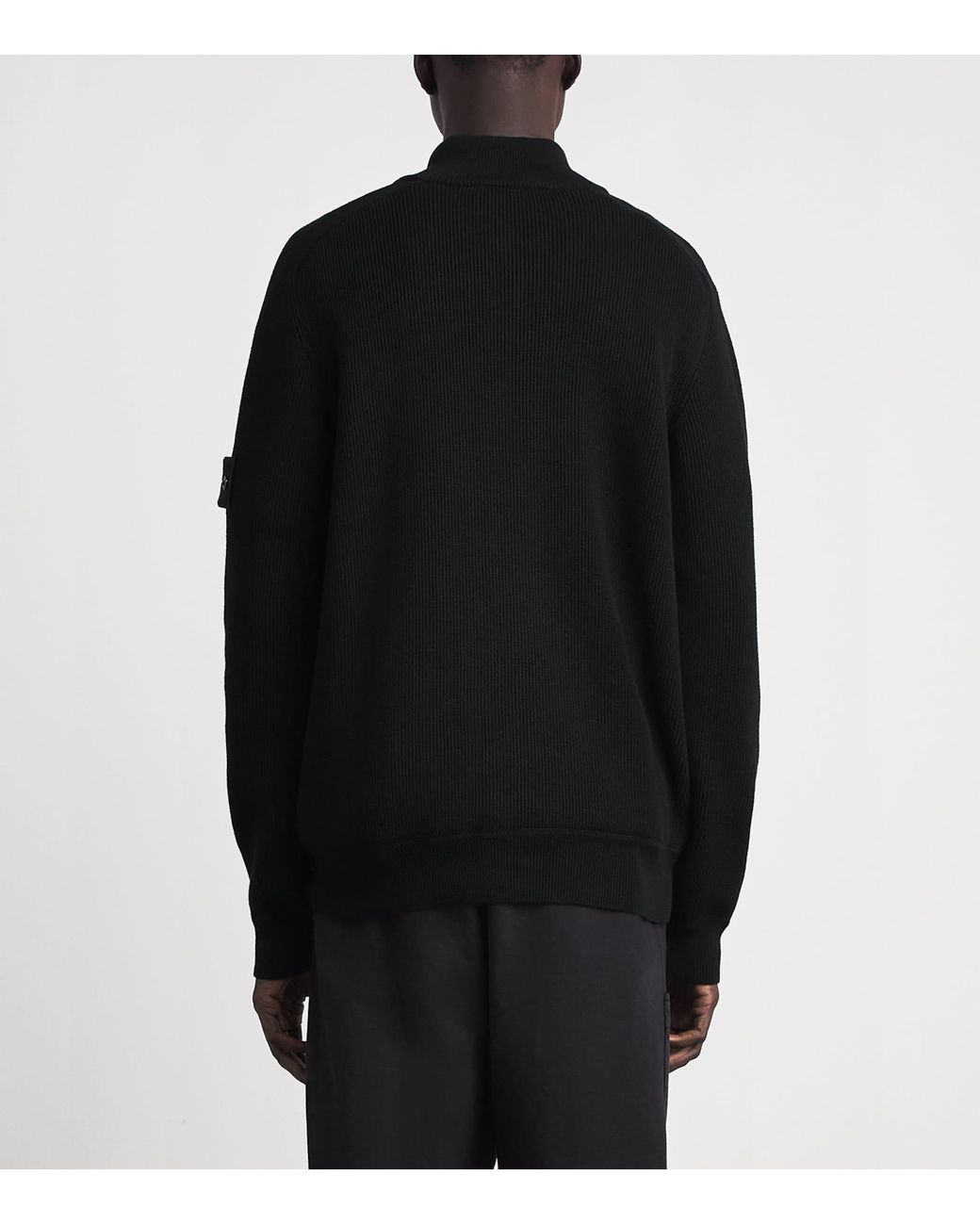 Stone Island Black Cotton Half-Zip Sweater for men
