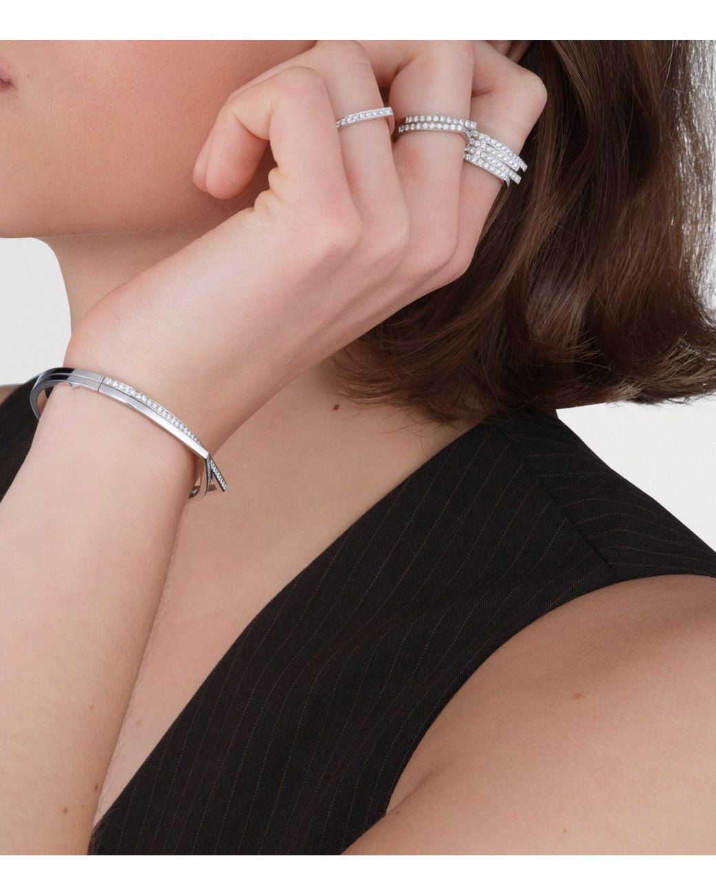 Repossi Metallic And Diamond Antifer Ring