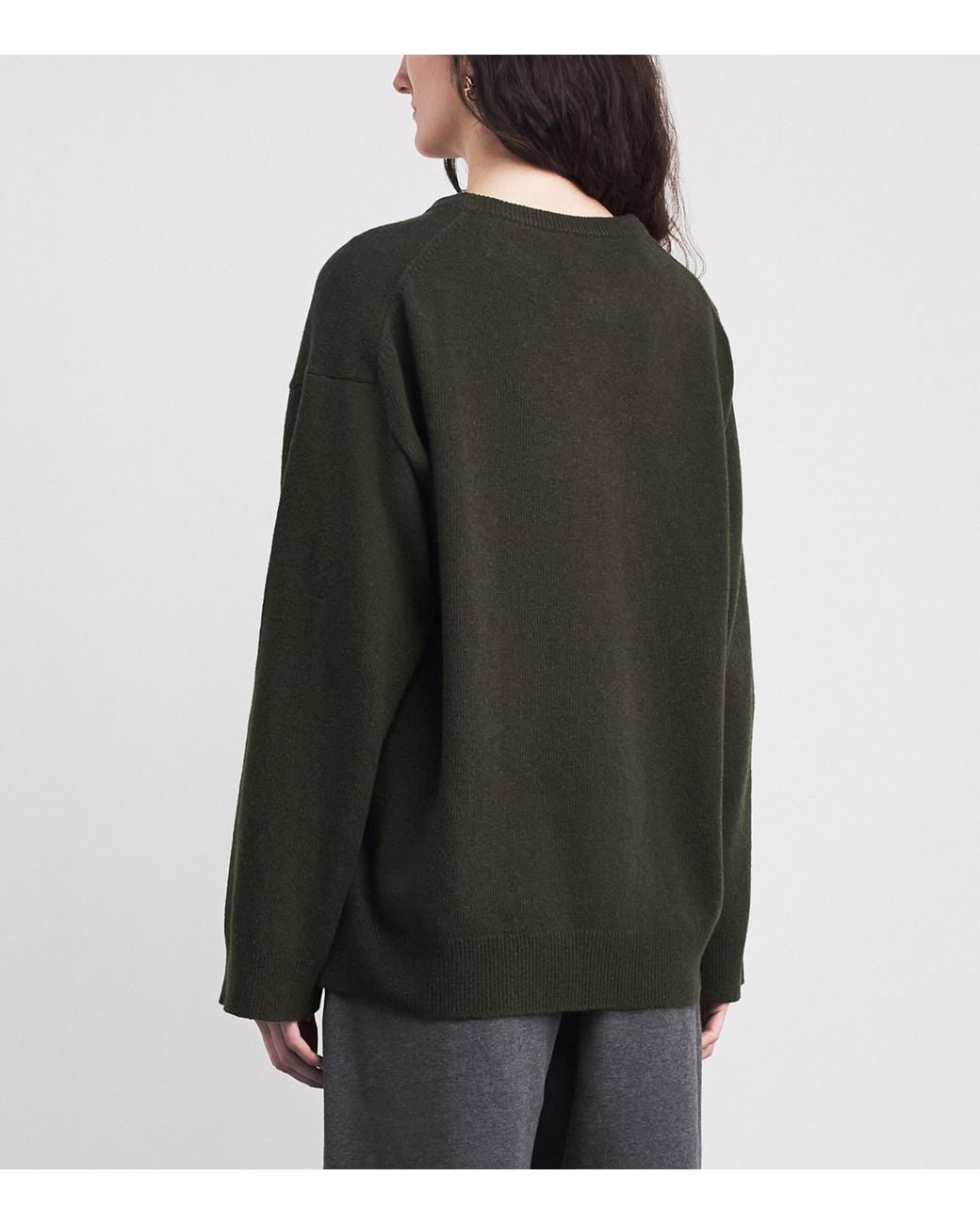 Ganni Black Wool-Blend Oversized Cherry Sweater