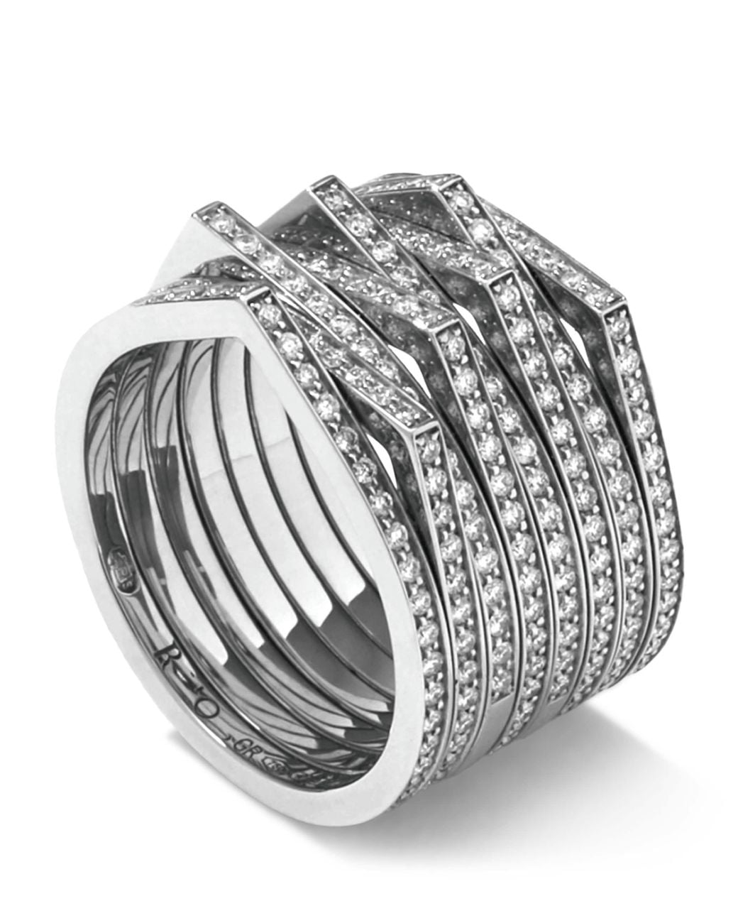 Repossi Metallic And Diamond Antifer Ring