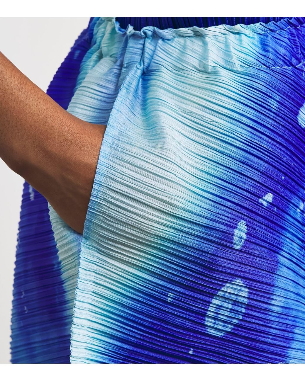 Pleats Please Issey Miyake Blue Sea Bubble Midi Skirt
