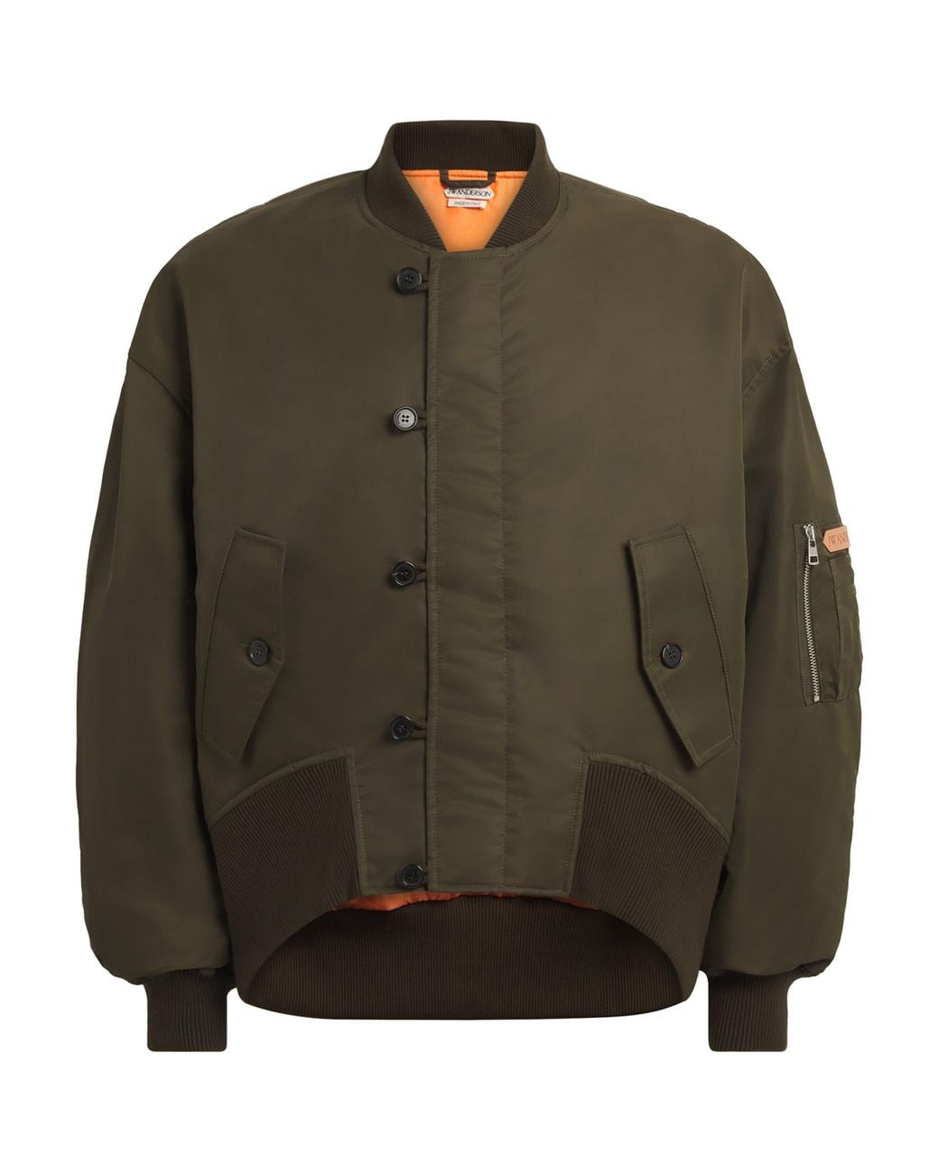 J.W. Anderson Green Oversized Tipped Hem Bomber Jacket for men