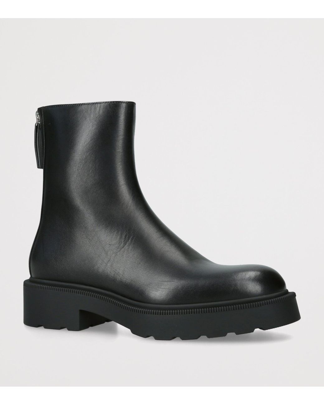 The Row Black Nobilis Fast Leather Ankle Boots