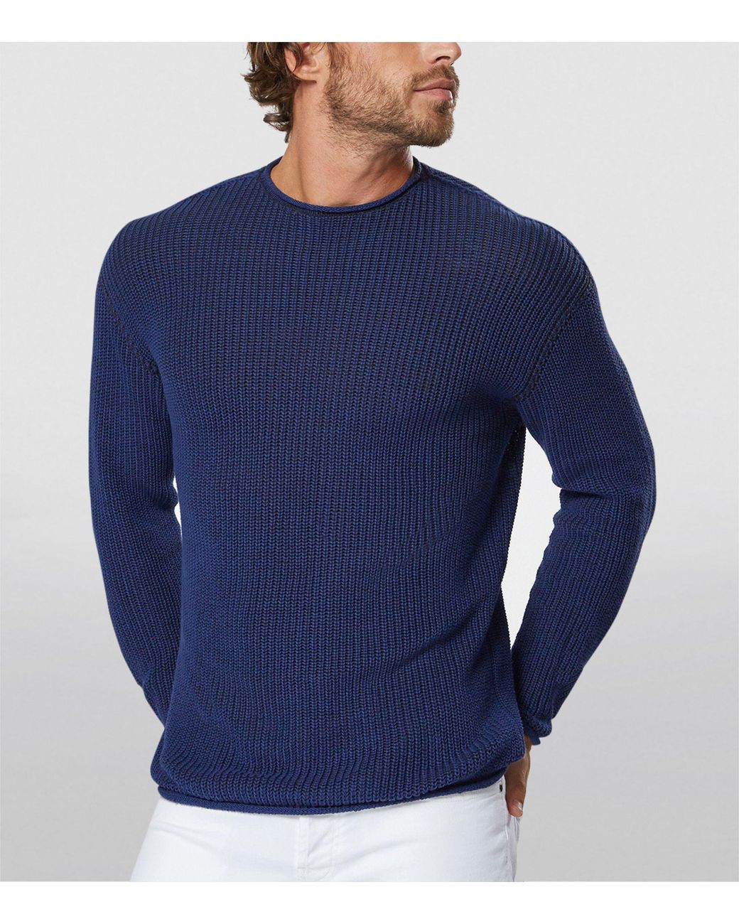 Sease Cotton Rib-knit Ketch Sweater in Blue for Men - Lyst