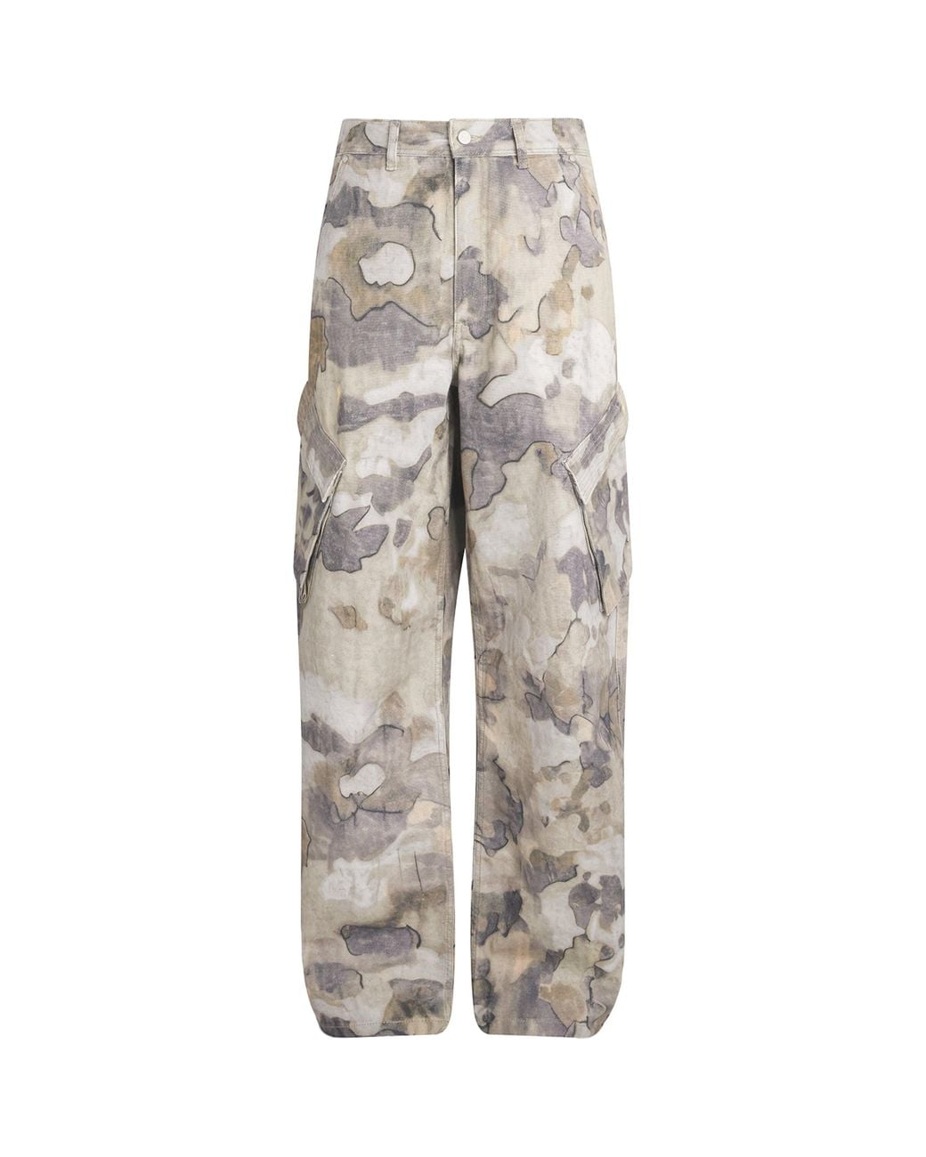 Represent Gray Camouflage Cargo Trousers for men