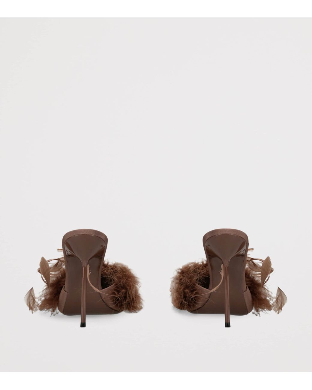 Paris Texas Brown Feather Lidia Mules 105