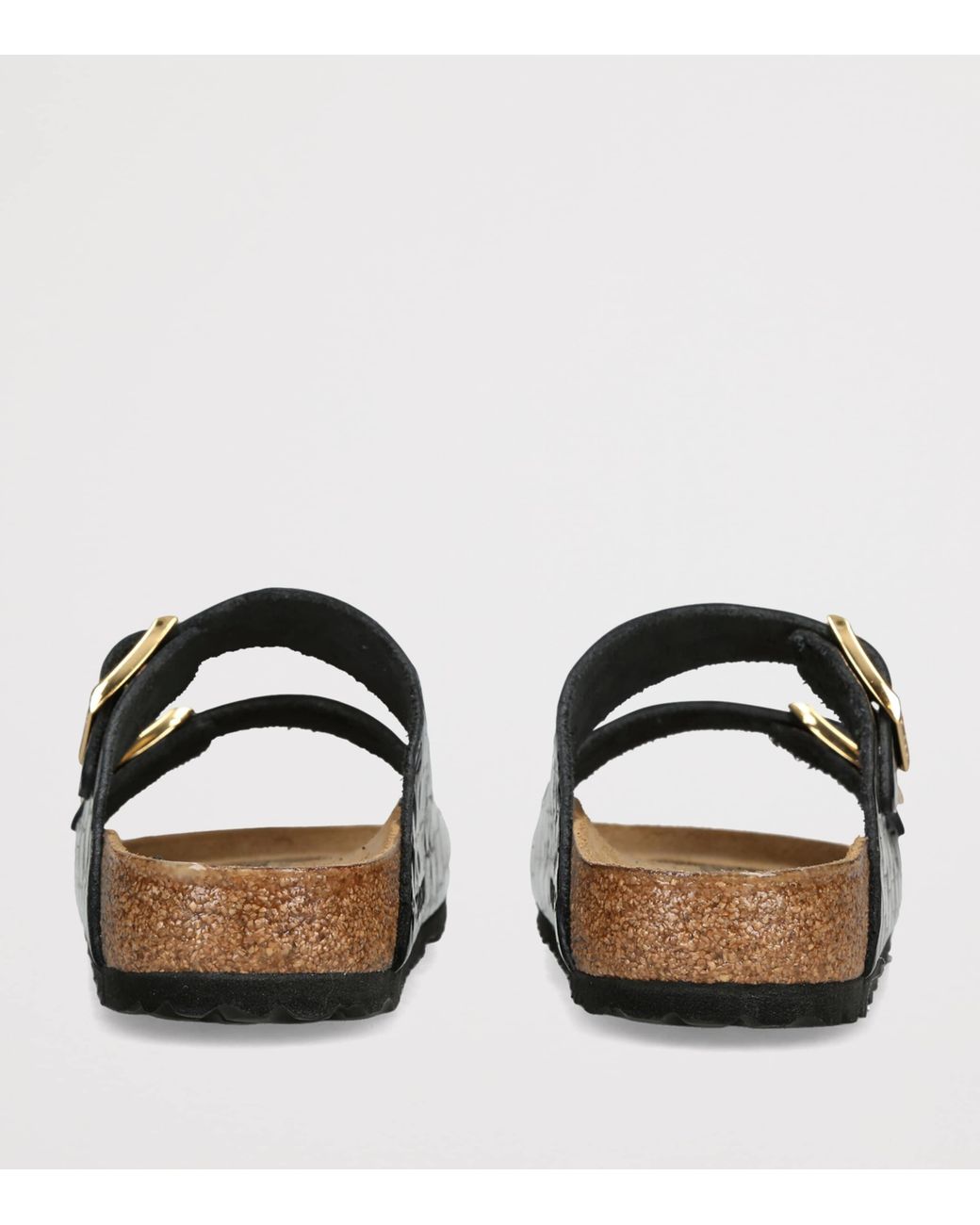 Birkenstock Brown Leather Croc-Embossed Arizona Sandals for men