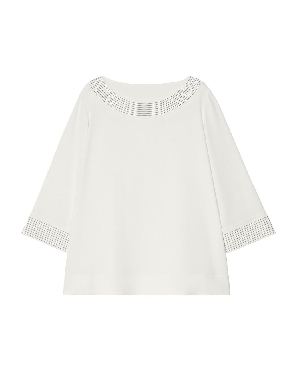 Marina Rinaldi White Scoop-Neck Blouse