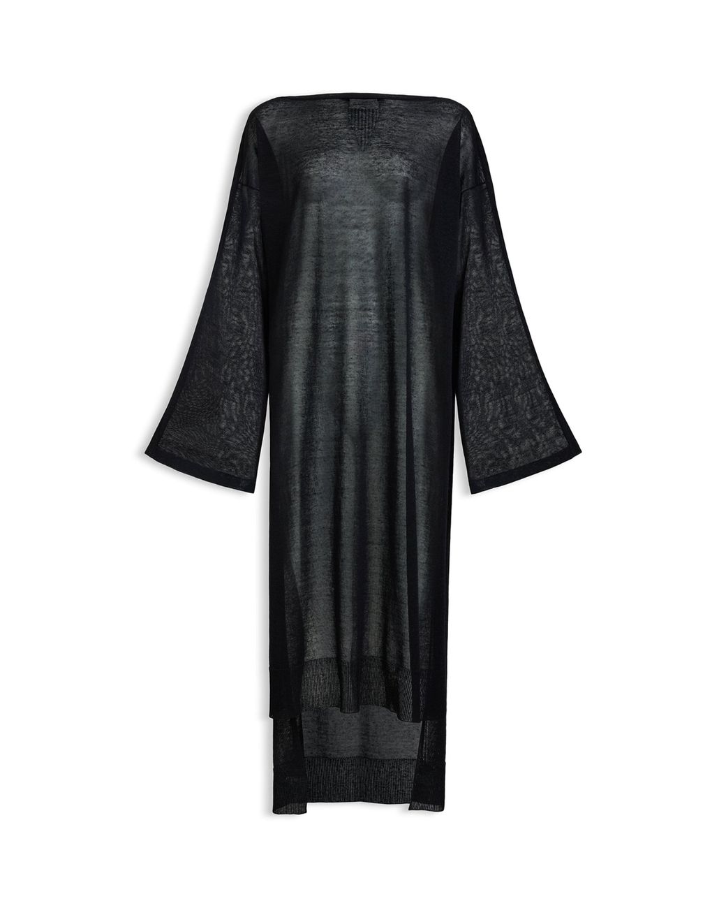 Alaïa Black Linen-Silk Midi Kaftan Dress