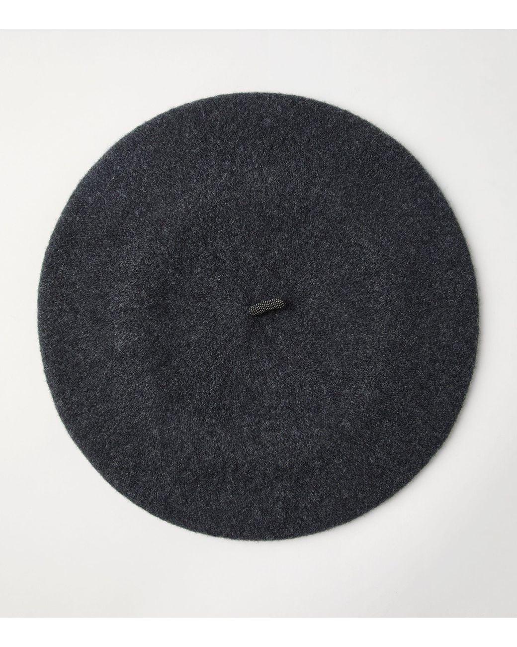 Brunello Cucinelli Black Wool Beret