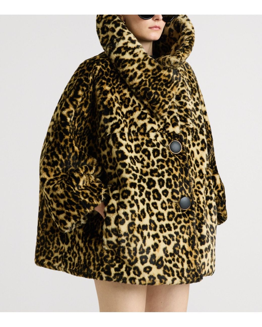 Givenchy Brown Faux Fur Leopard-Print Coat