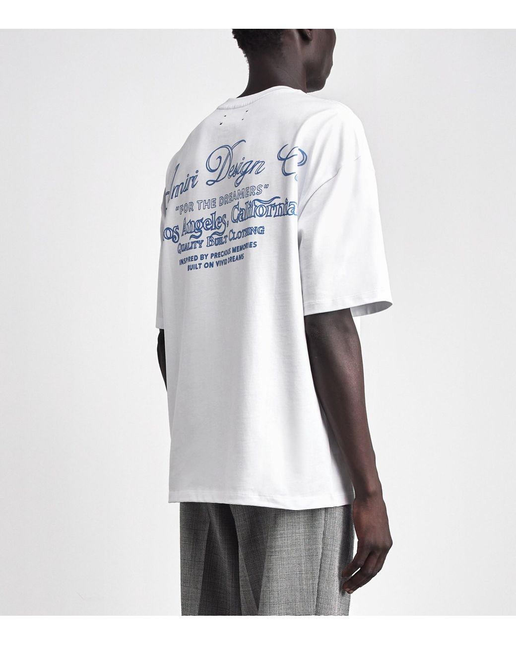 Amiri White Cotton Dreamers Stitch T-Shirt for men