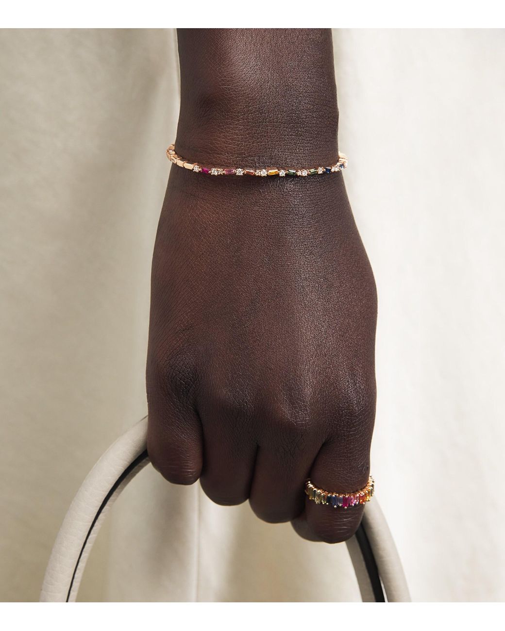 Suzanne Kalan Natural Diamond And Sapphire Thin Mix Bangle