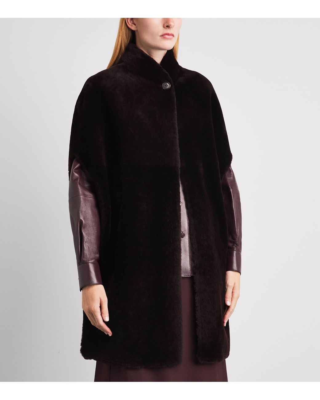 Kiton Black Shearling Cape