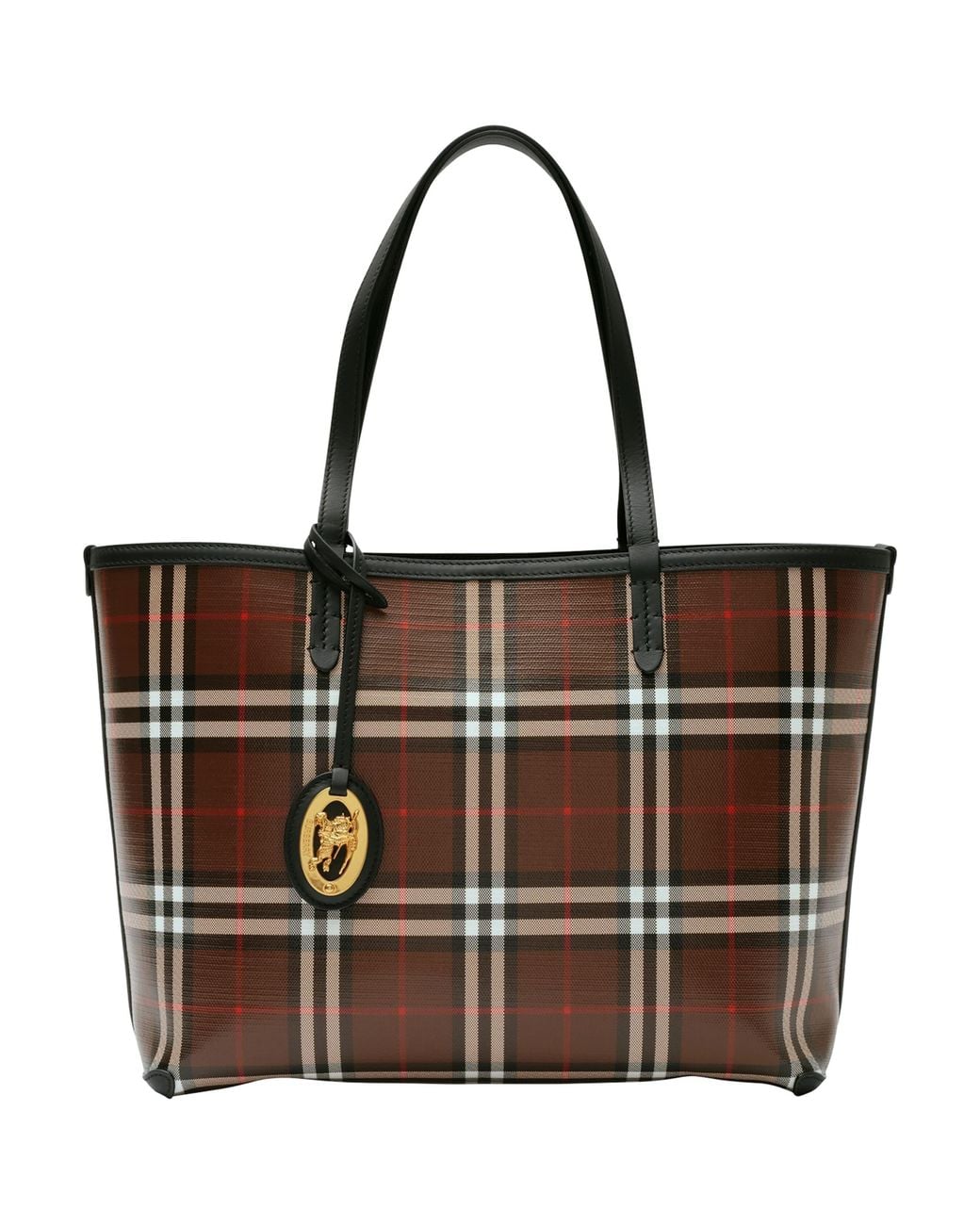 Burberry Black Small Check Tote Bag