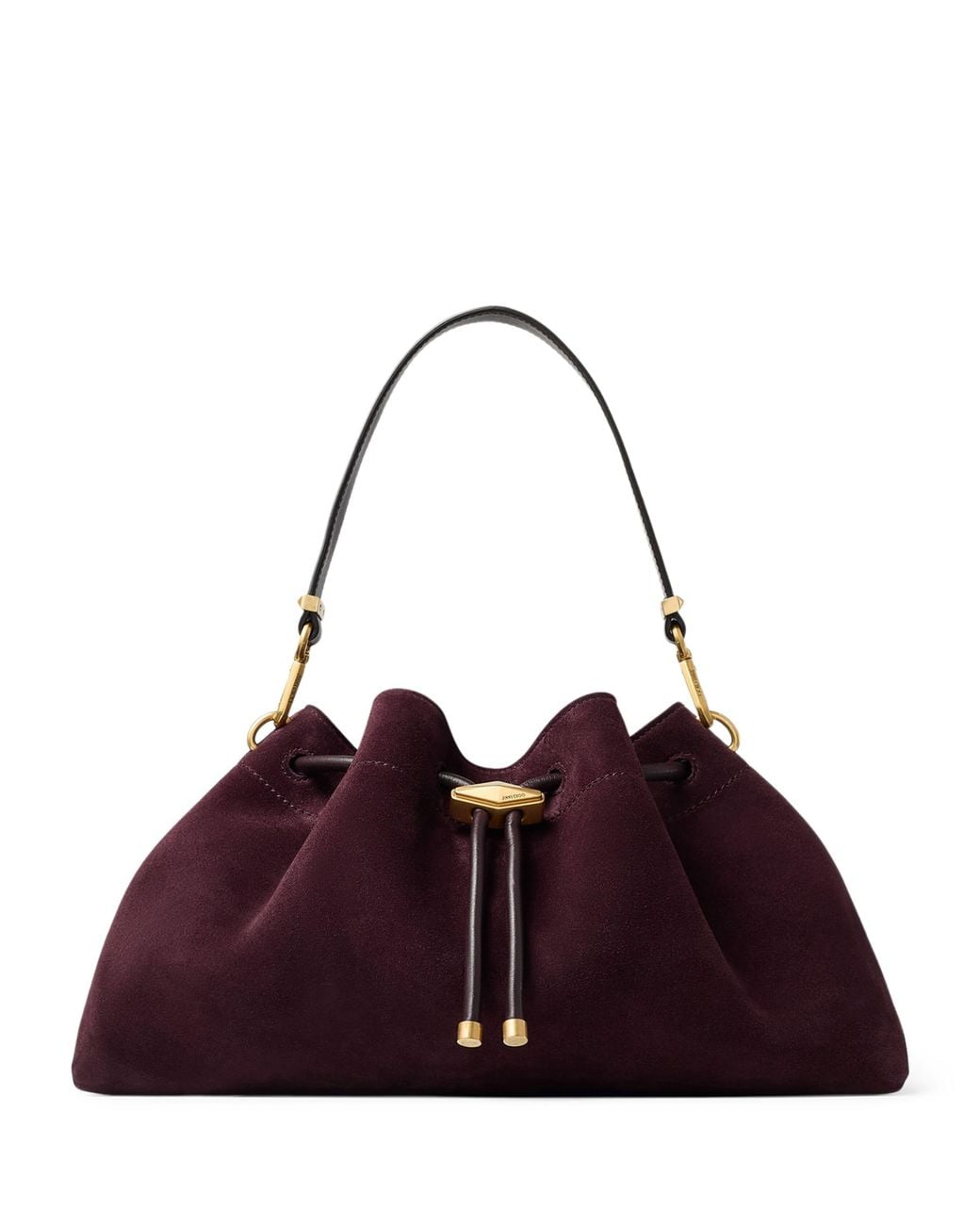 Jimmy Choo Purple Medium Cinch Suede Shoulder Bag