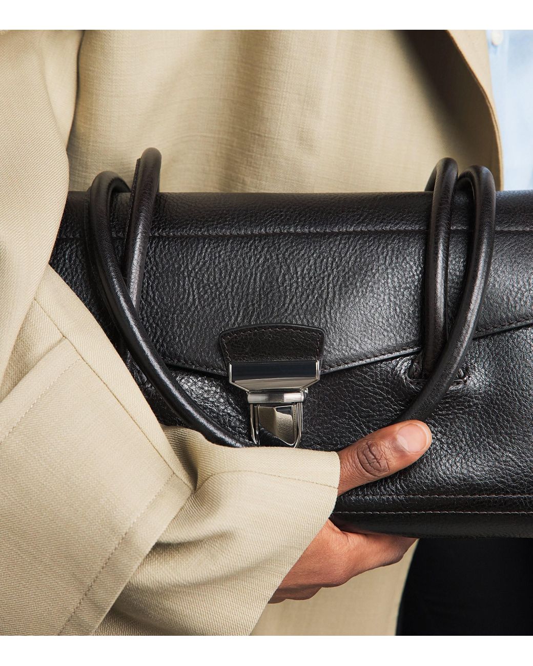 Lemaire Black Leather Gear Shoulder Bag