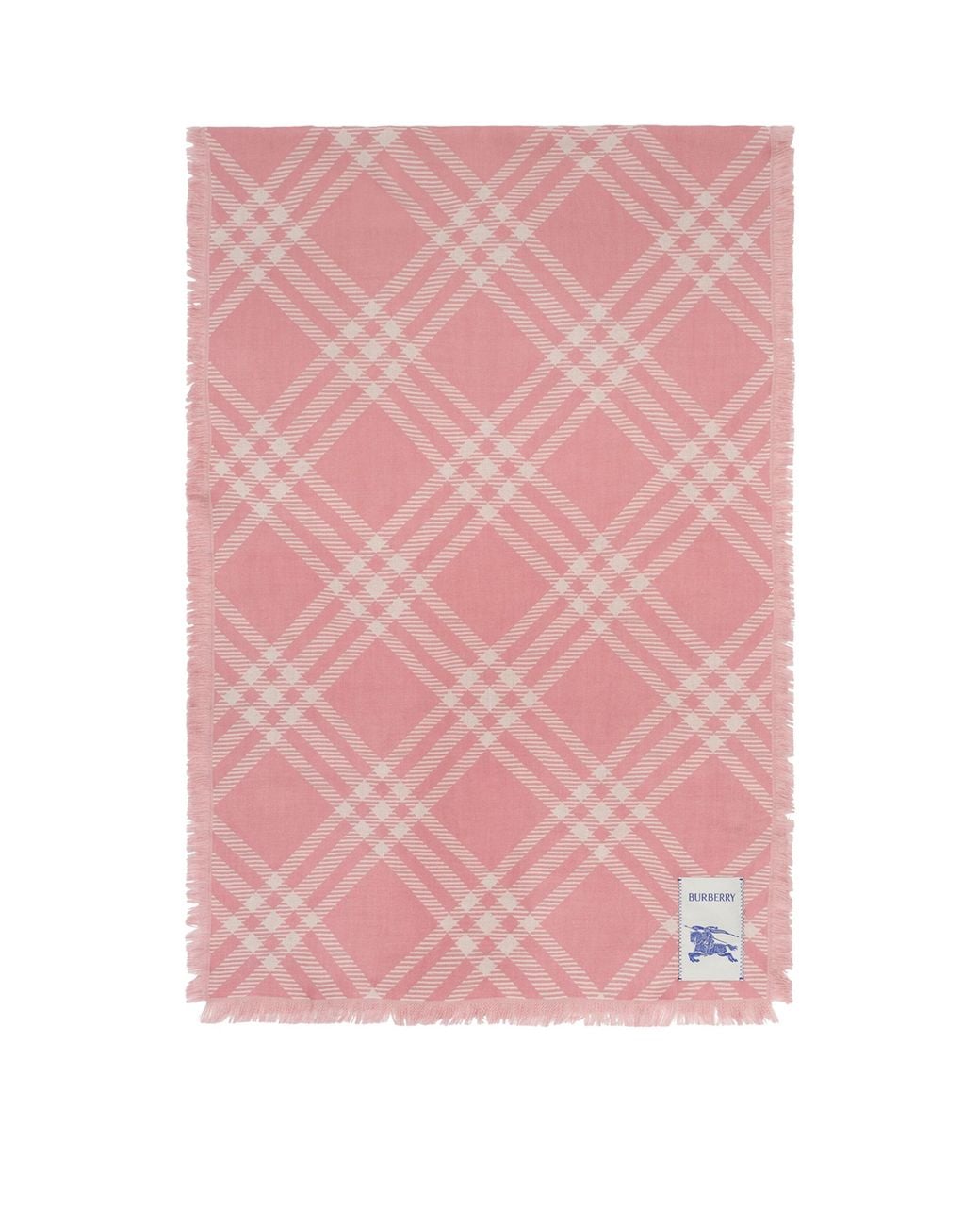 Burberry Pink Wool-Silk Check Scarf