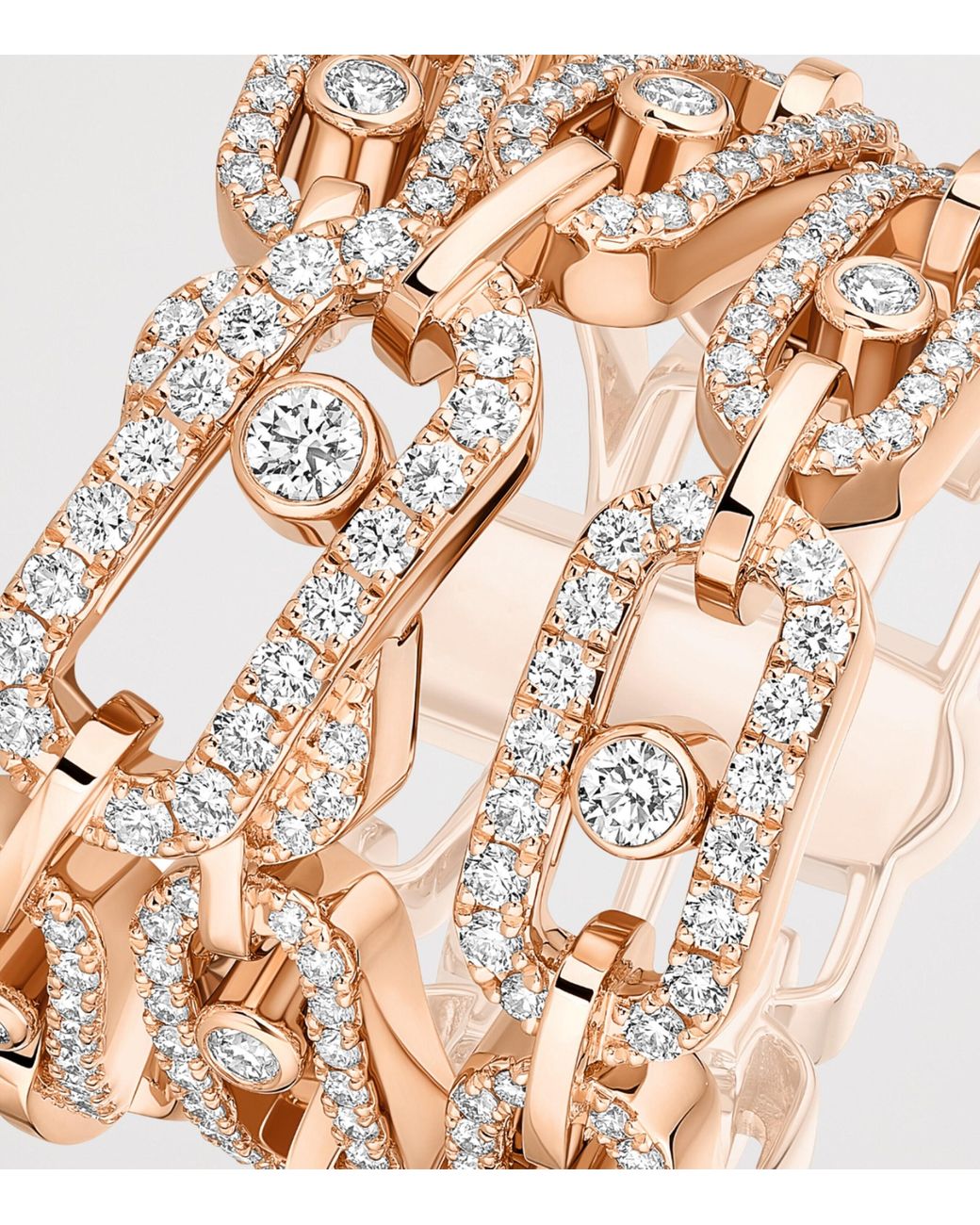 Messika Metallic Move Link And Diamond Multi-Row Ring