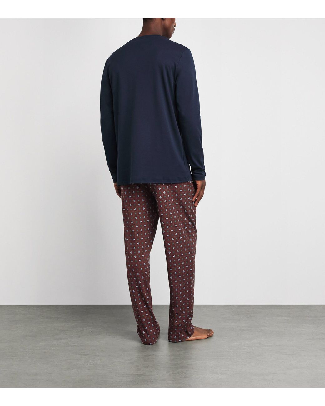 Hanro Blue Cotton Night & Day Pyjama Set for men