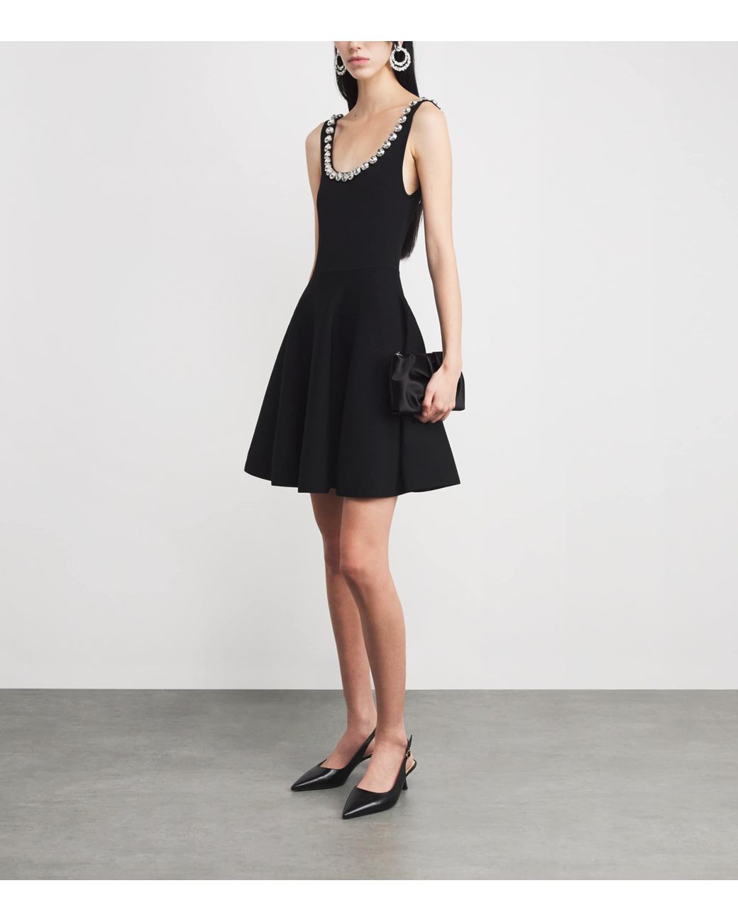 black sequin forever 21 dress Black Crepe Embellished Neck High Low Gown main image 0