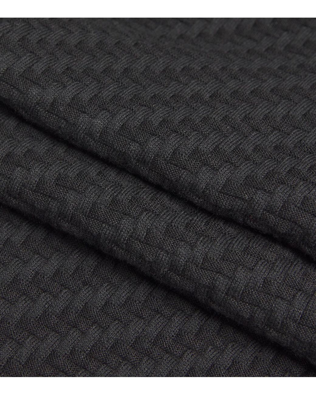 Brioni Black Cotton-Silk-Cashmere Trama Weave Sweater for men