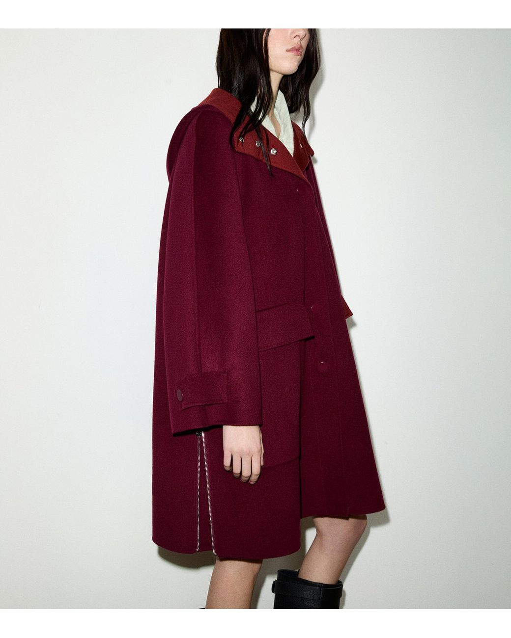MAX&Co. Red Wool Hooded Coat
