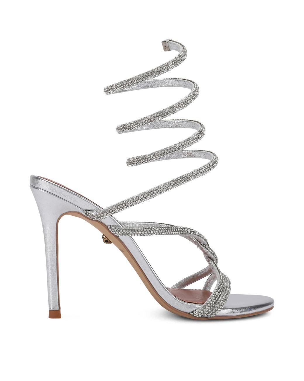 Kurt Geiger White Embellished Spiral Sandals 90