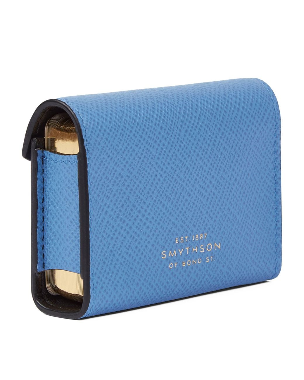Smythson Blue Leather Panama Playing Card Case