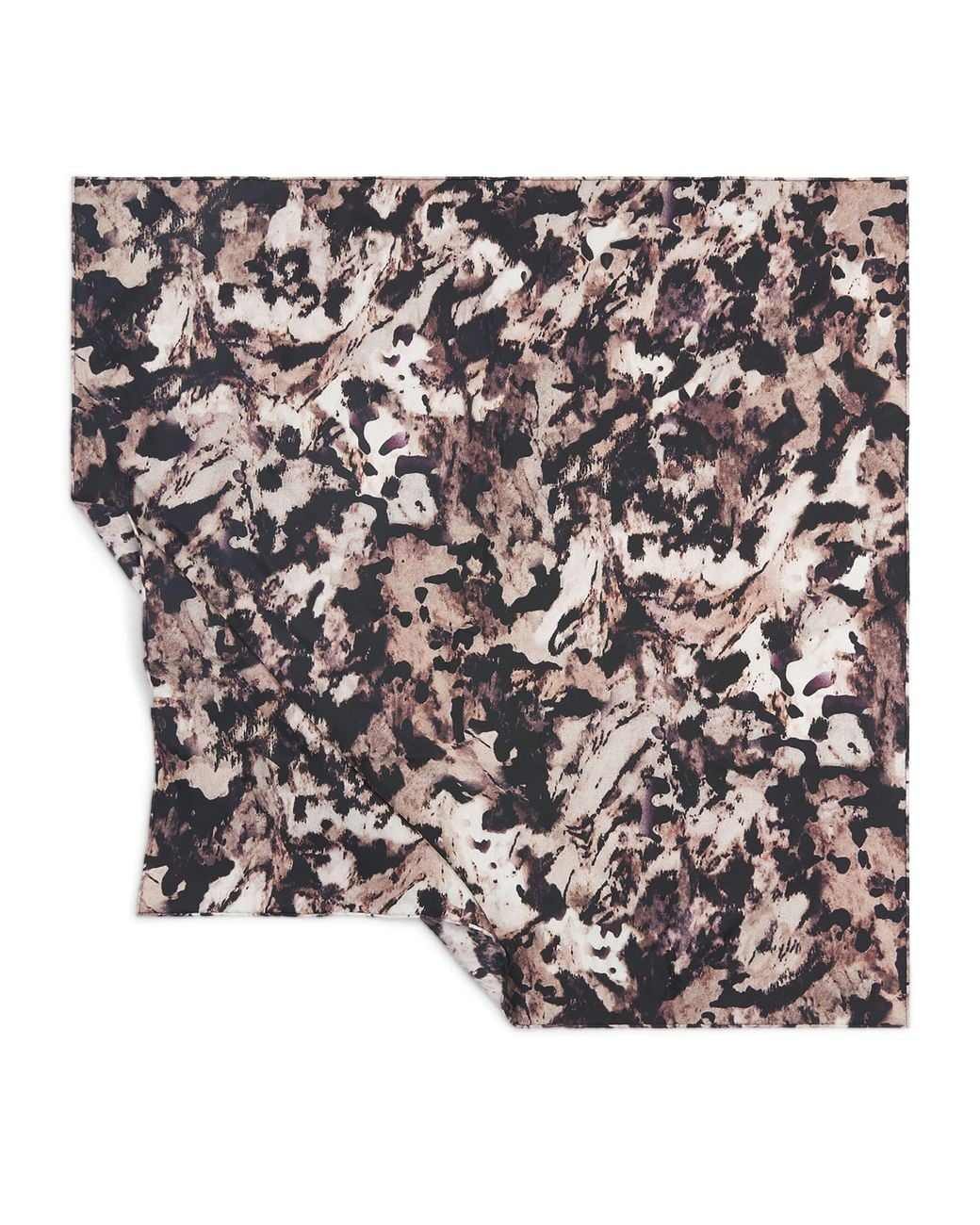 Agnona Black Silk Printed Scarf