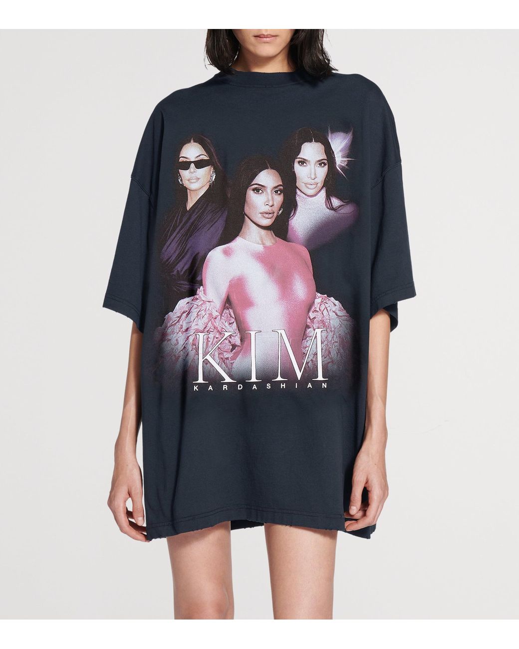 Balenciaga Cotton Kim K Oversized T-Shirt in Blue | Lyst UK KIM