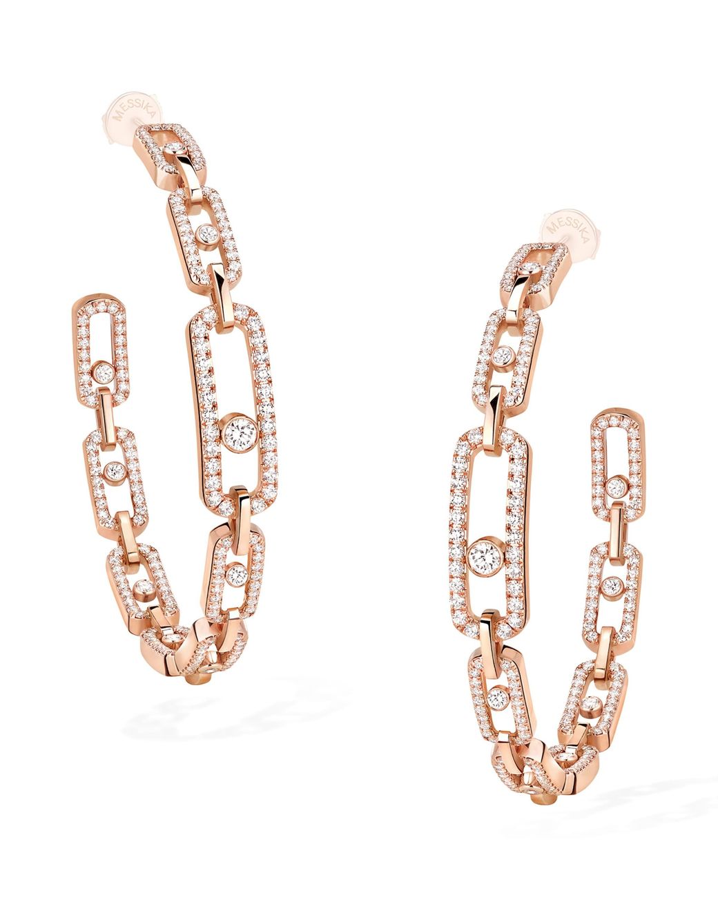 Messika Metallic Medium Move Link And Diamond Hoop Earrings