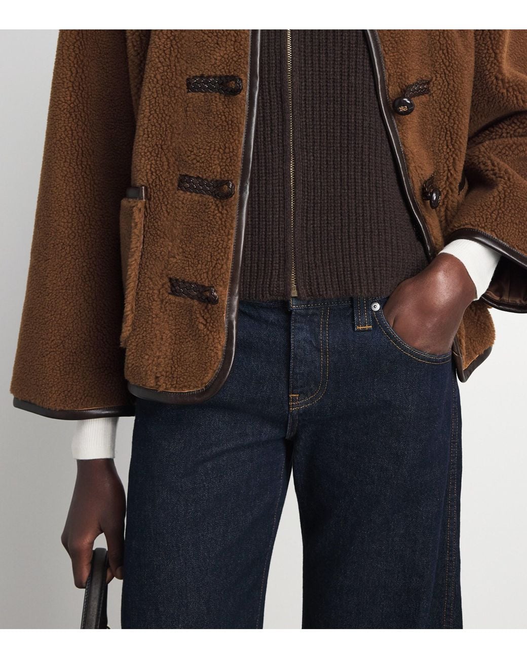 Sandro Brown Faux Fur Jacket
