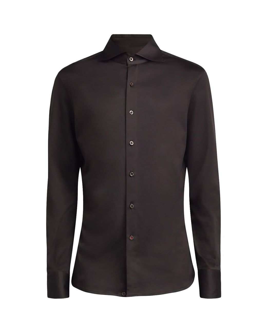 Isaia Black Cotton Jersey Shirt for men