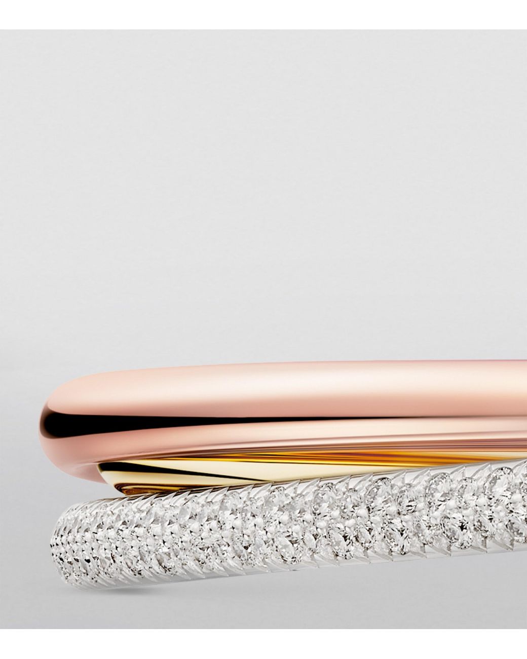 Cartier Metallic Small, Rose, And Diamond Trinity Bracelet