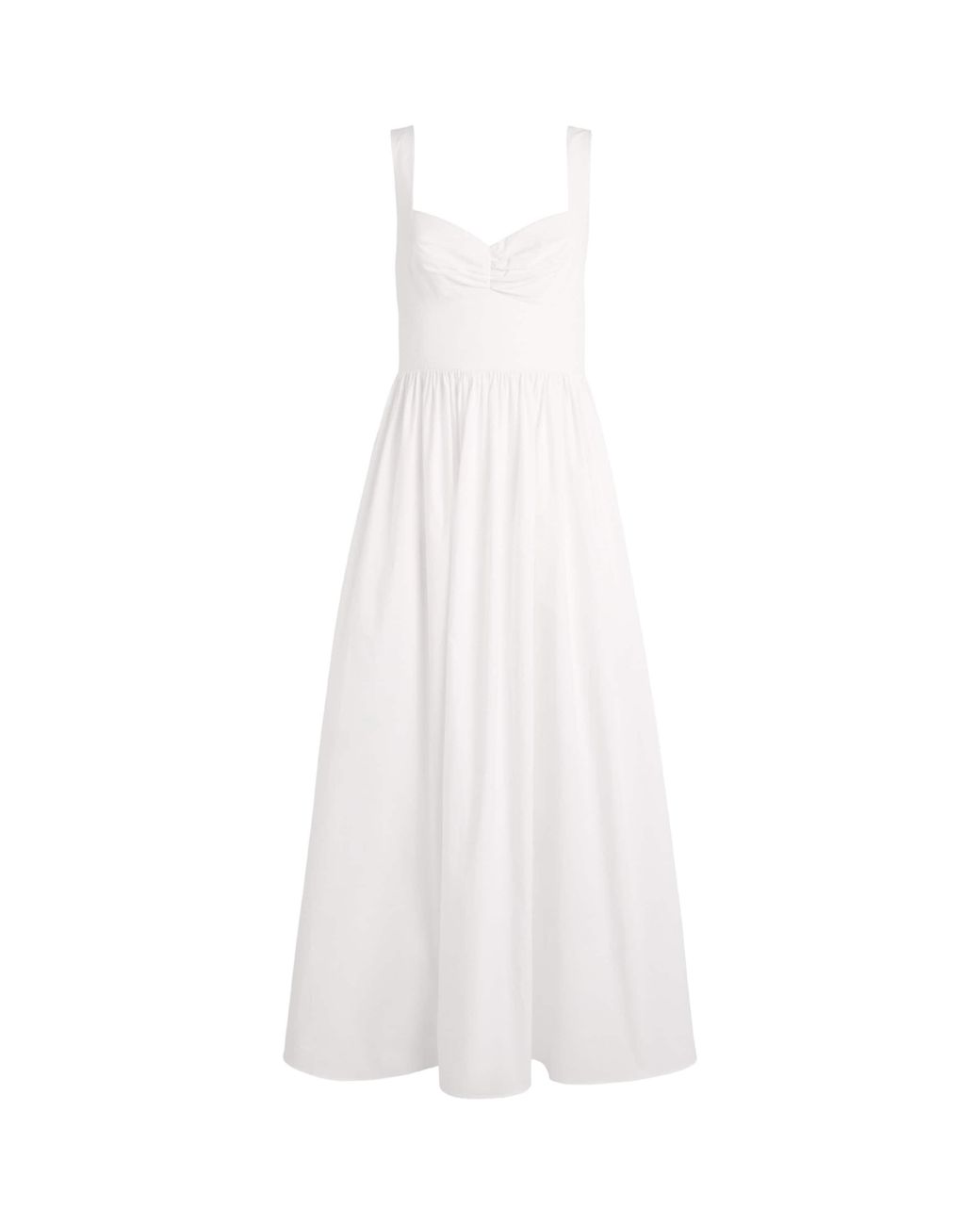 Matteau White Organic Cotton Gathered Midi Dress
