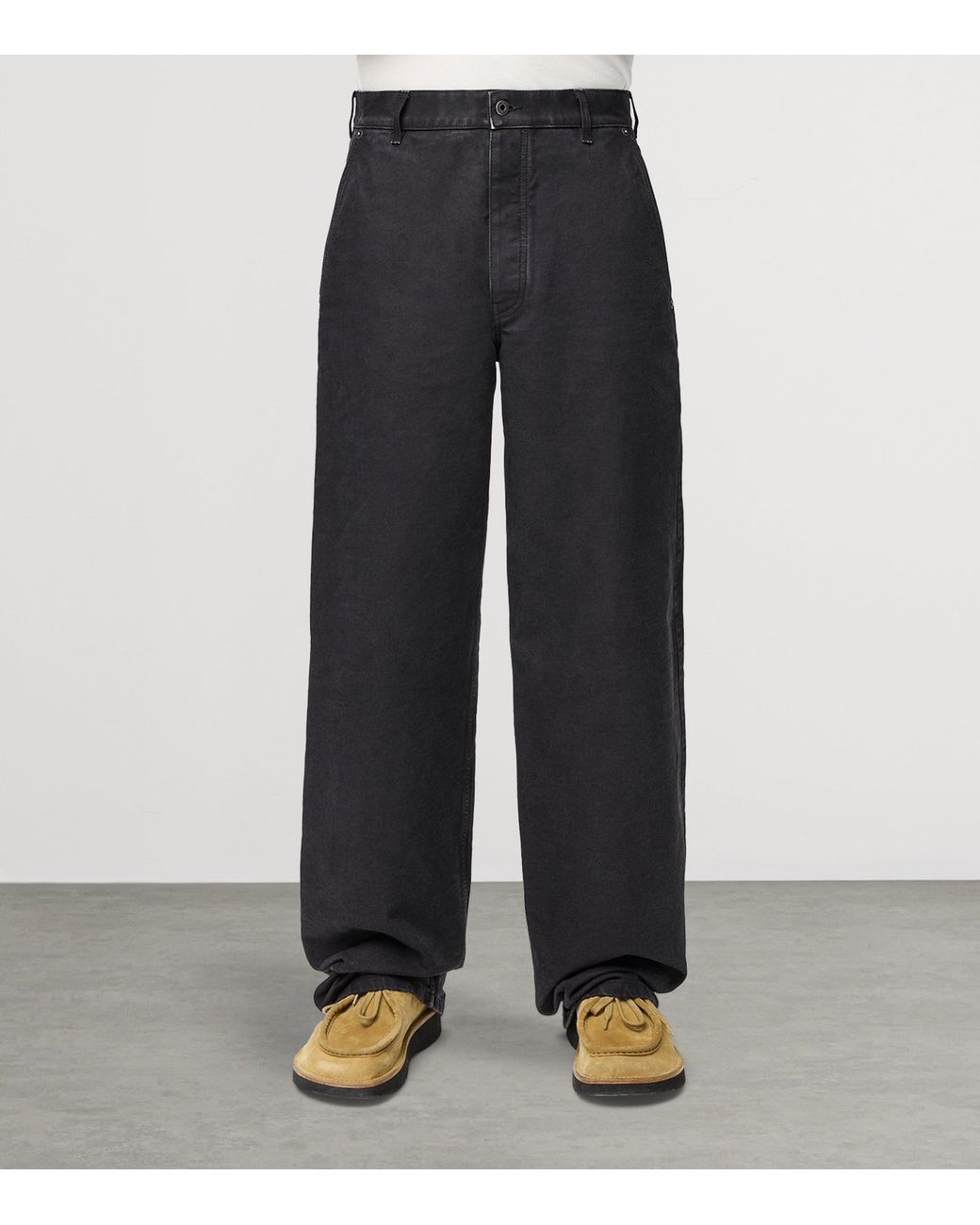 Loewe Black Cotton Twill Straight Trousers for men