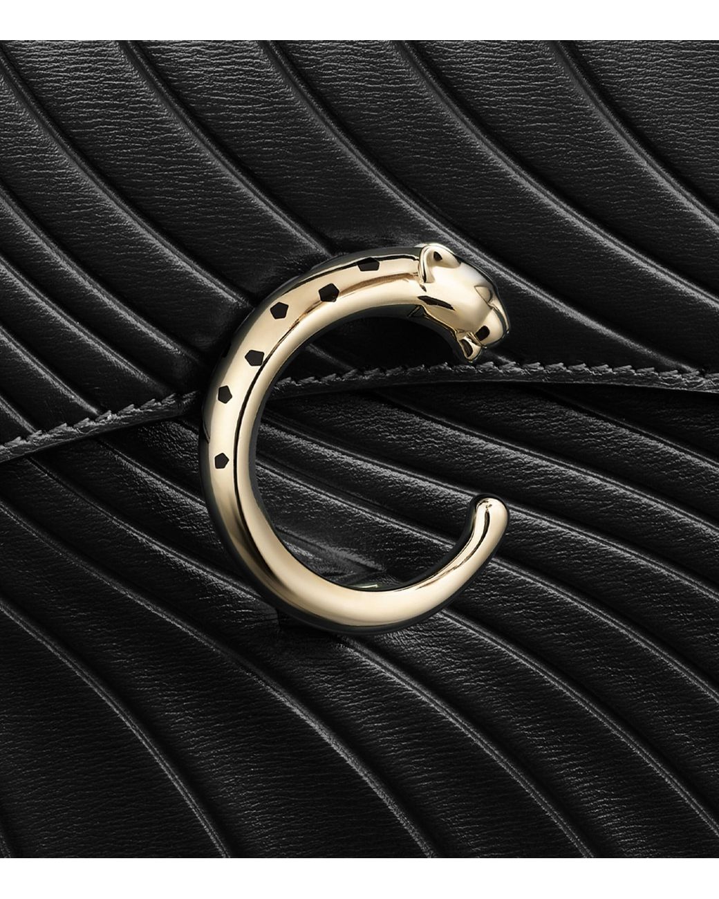 Cartier Black Small Leather Panthère De Top-Handle Bag