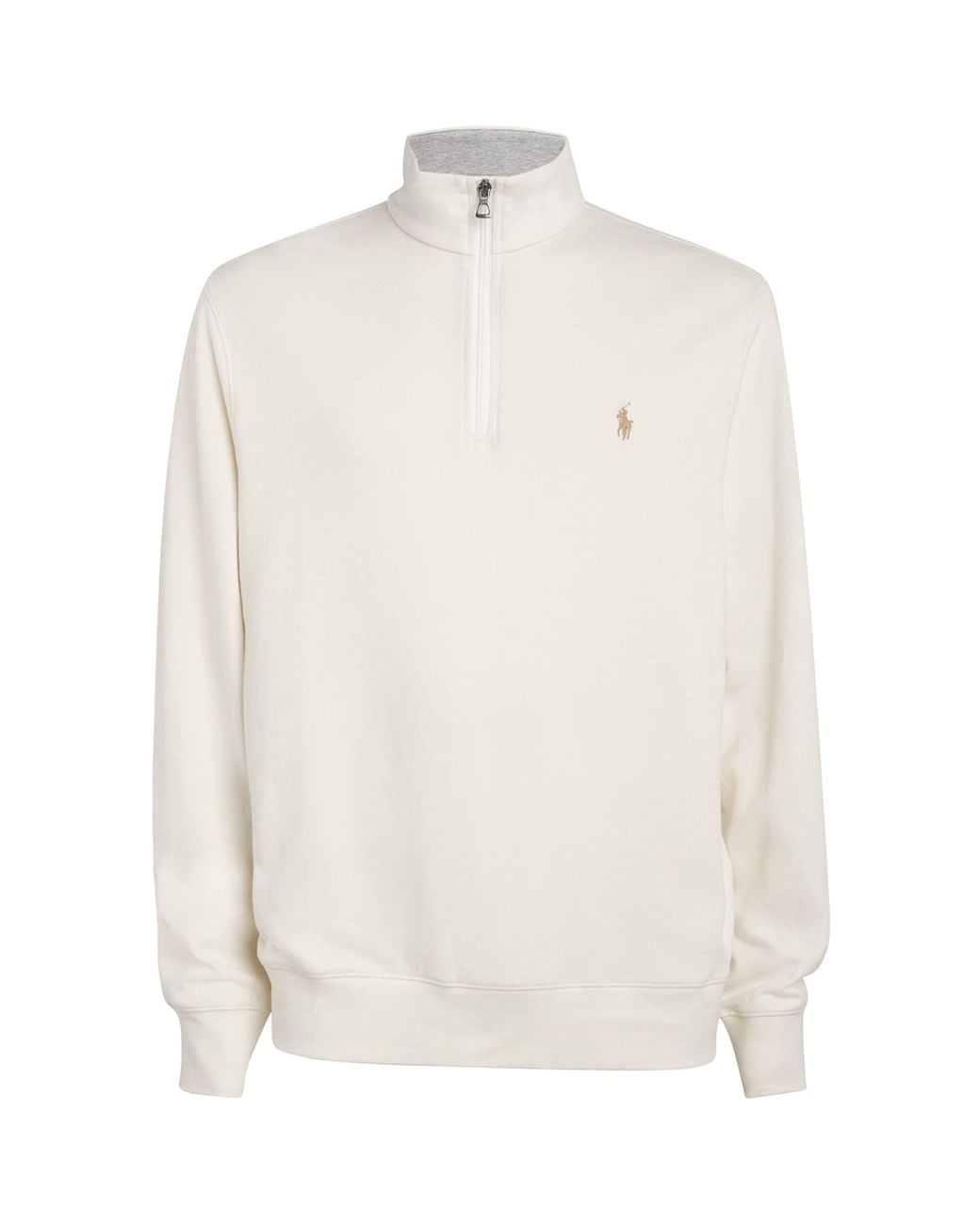 Polo Ralph Lauren White Cotton-Blend Quarter-Zip Sweater for men