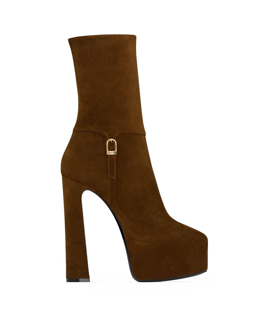Saint Laurent Brown Suede Nico Ankle Boots 105