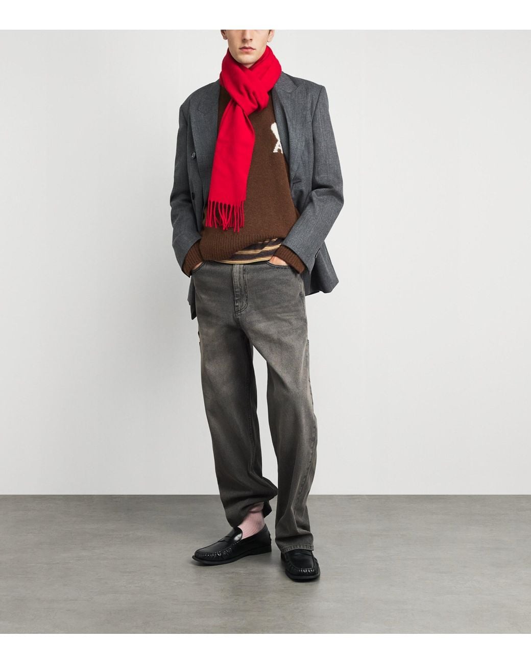 AMI Brown Alpaca-Blend Ami De Coeur Sweater for men