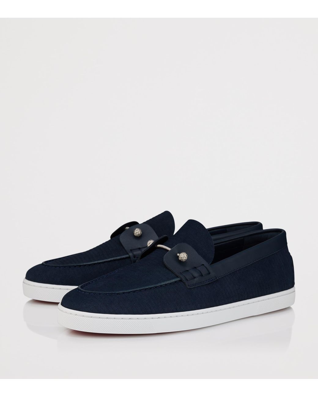 Christian Louboutin Blue Chambeliboat Yacht Leather Boat Shoes for men