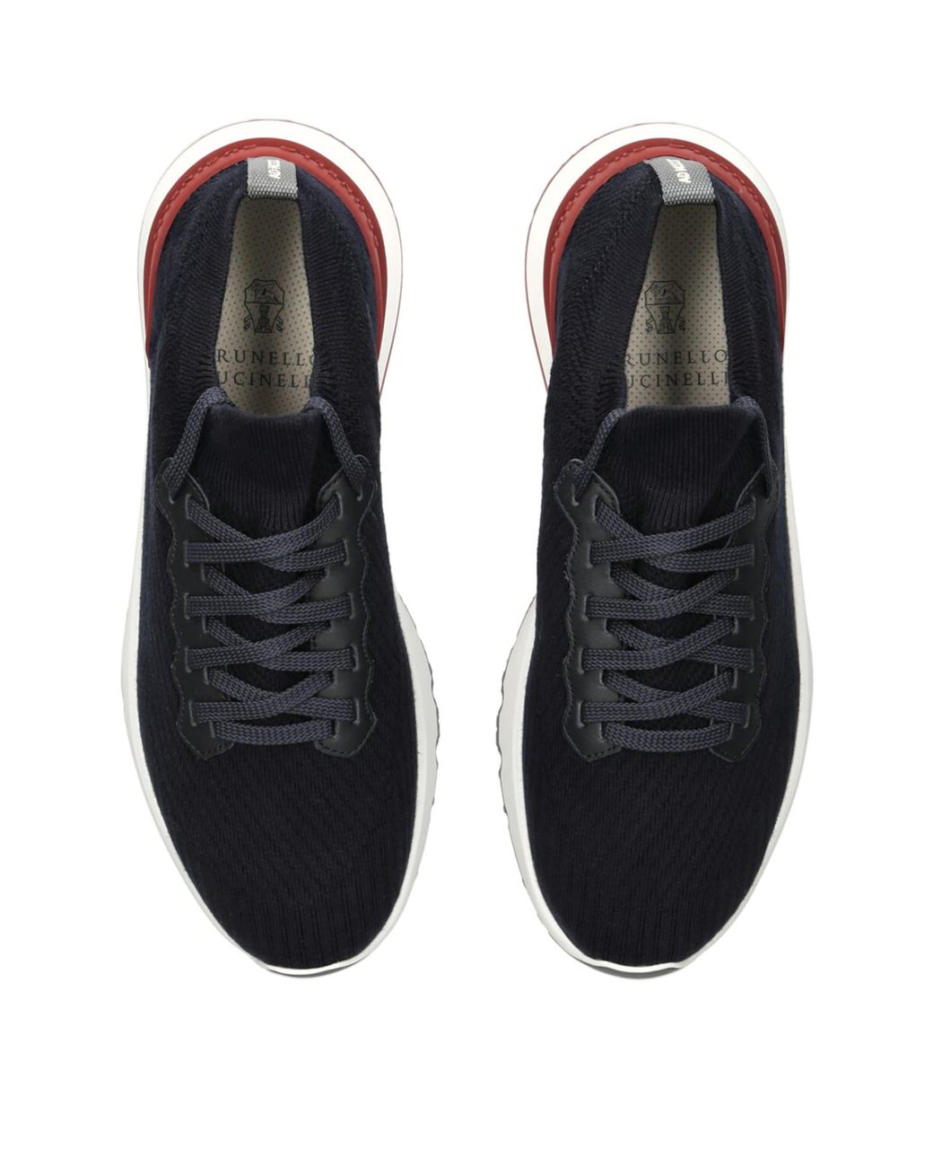 Brunello Cucinelli Blue Knitted Sneakers for men